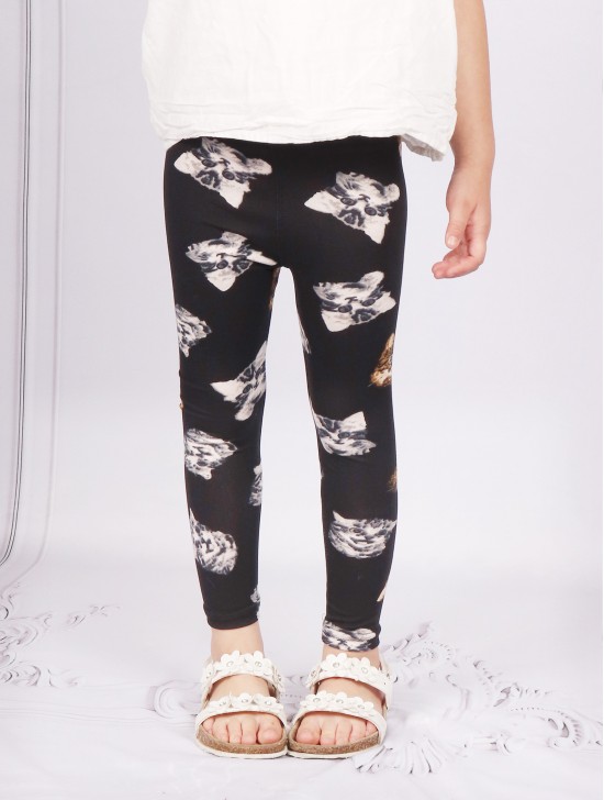 Kids Cat Print Stretchy Legging 